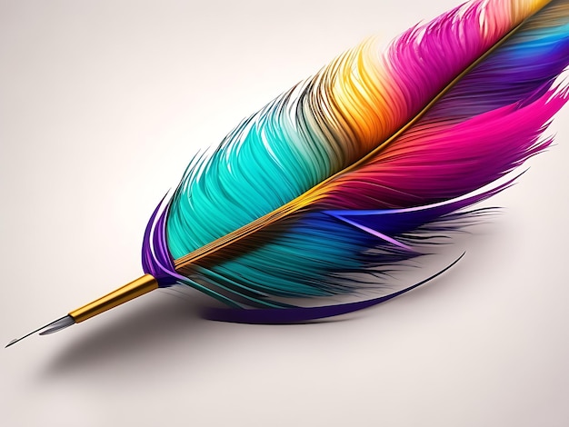 Pluma de pluma de pluma dibujando una línea colorida AI Generado