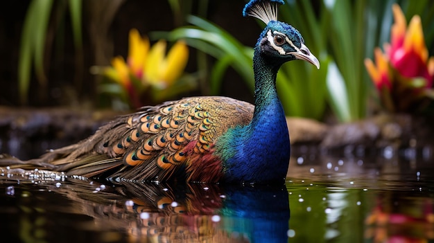 Plumaje colorido Pájaro majestuoso