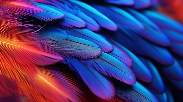 El plumaje vibrante de las plumas multicolores