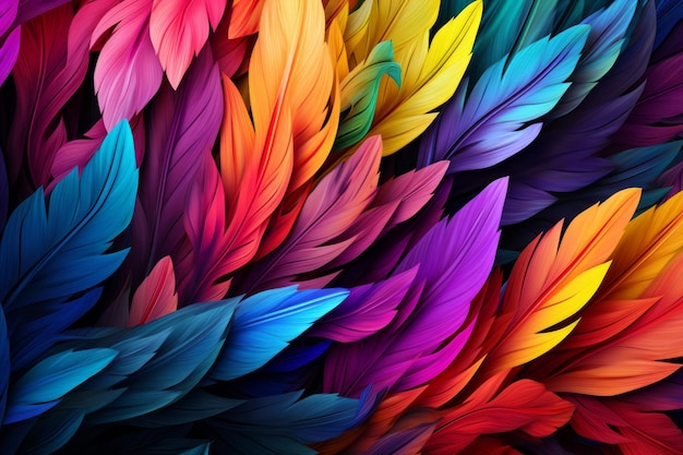 Foto las plumas de colores