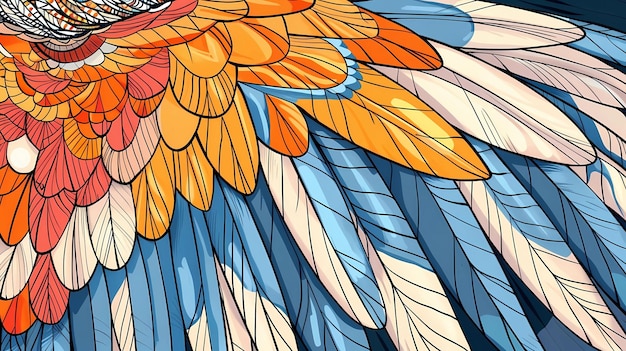 plumas de pájaro patrón de fondo alas de estandarte imagen de fondo fondo sin costuras