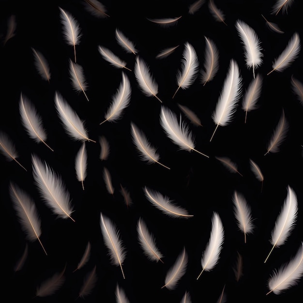 Foto las plumas que flotan en el aire