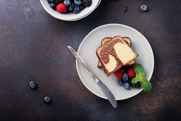 Plumcake de mármore doce