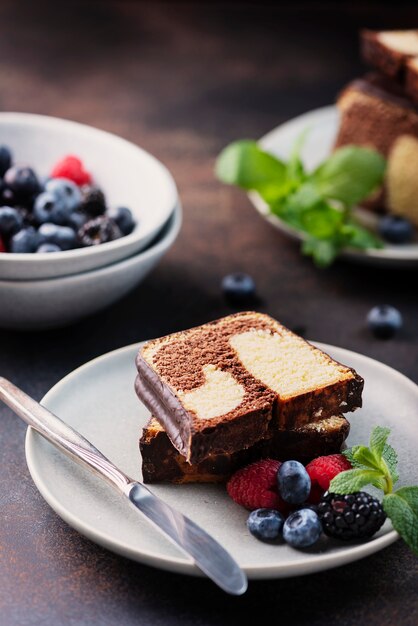 Plumcake de mármore doce