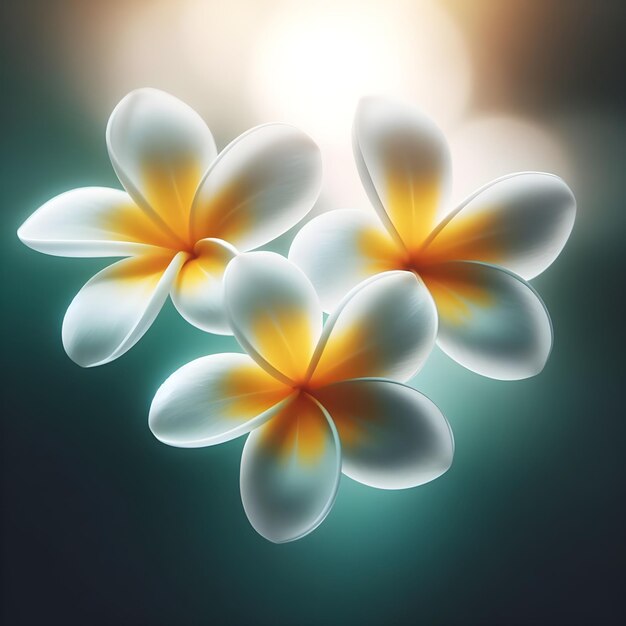 Foto plumeria-blumen mit blättern