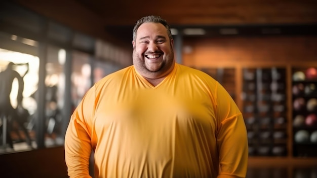 Plus-Size-Mann macht Fitness