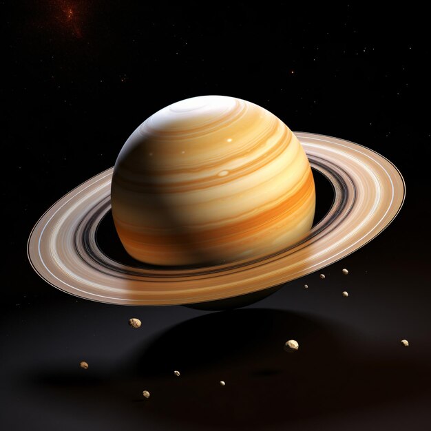 Foto plutón de saturno hiperrealista