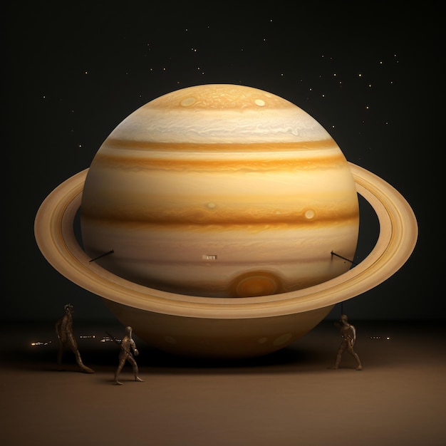 Foto plutón de saturno hiperrealista