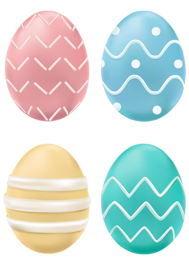 Png 3D huevo de Pascua colorido pegatina de oro con conjunto de patrones
