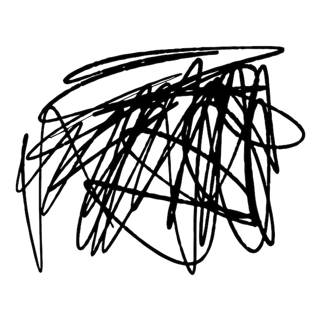 PNG Abstracto arte garabateado negro fondo transparente