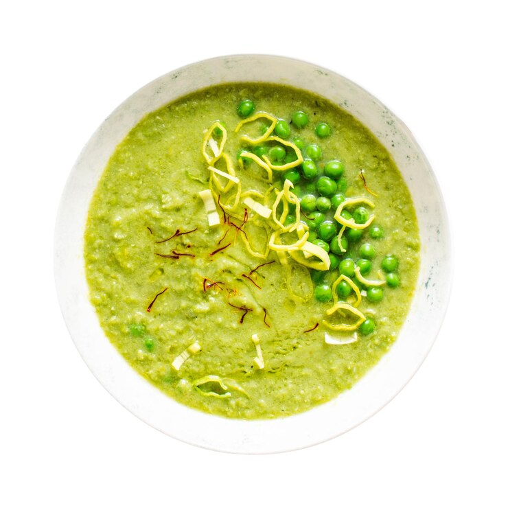Foto png adesivo de sopa cremosa de ervilha de alho-poró fundo transparente