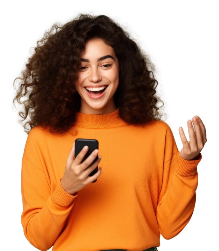 Foto png adolescente latina com cabelo reto retrato de riso alegre