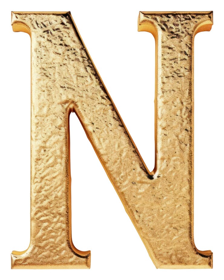Foto png alfabeto dourado n letra texto caixa de correio de fundo branco