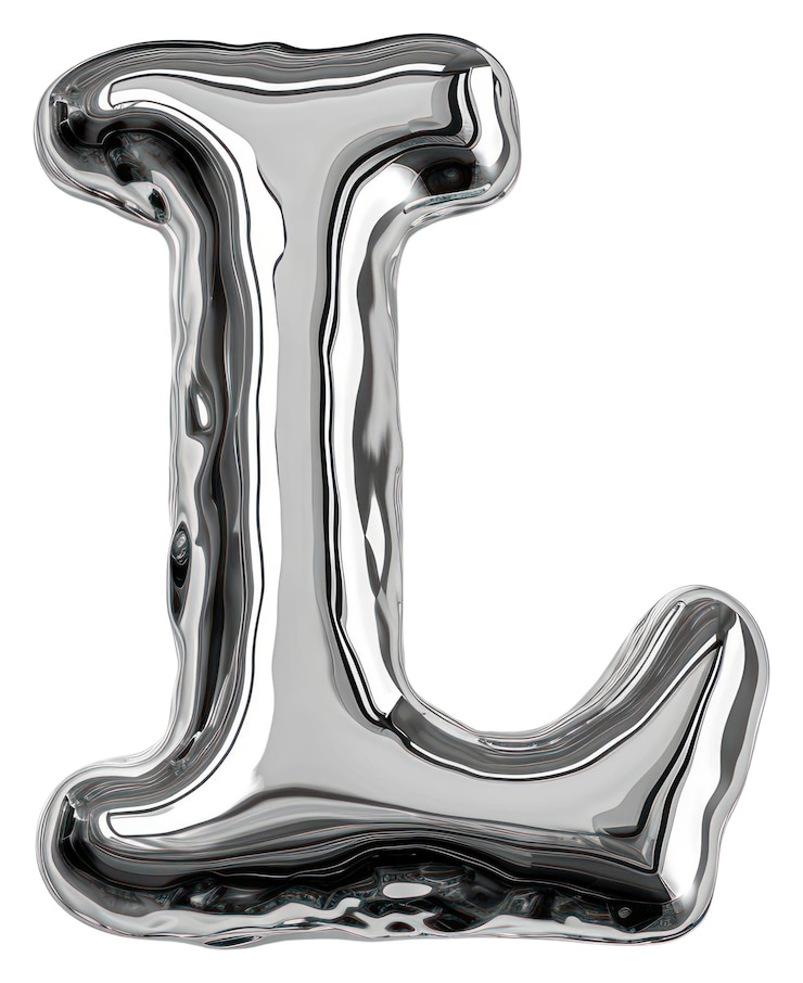 Foto png alfabeto l letra plata texto electrónica