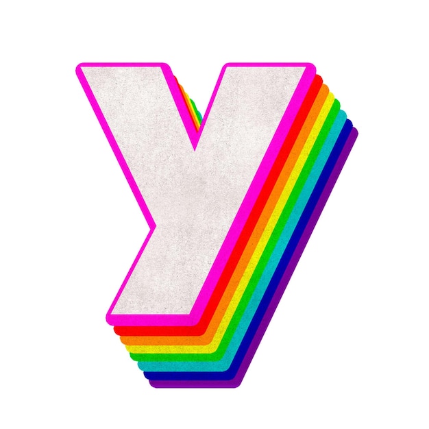 Png-Alphabet und 3D-Schriftmuster im Regenbogen