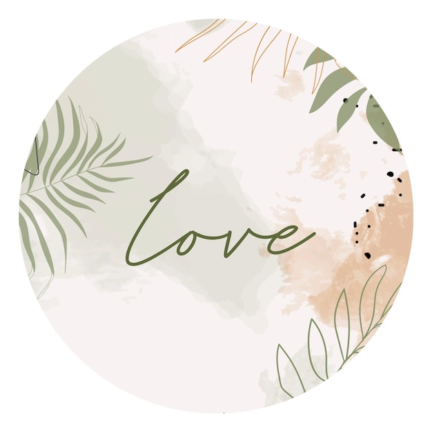 PNG amor botánico historia de Instagram resaltado portada fondo transparente