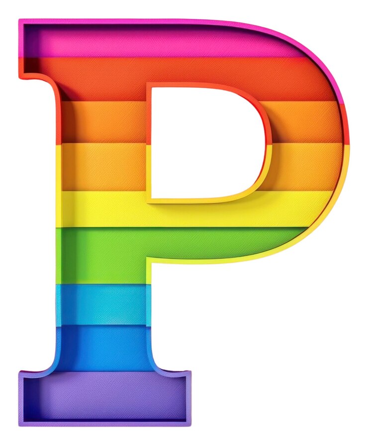 Foto png arco-íris com alfabeto p número fonte texto