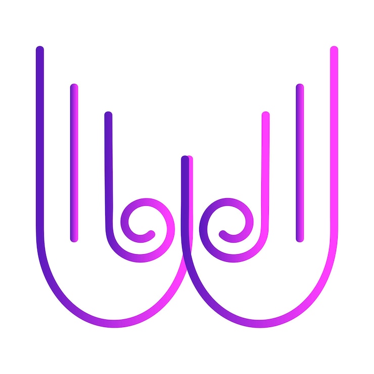 Foto png arte de linha abstrata adesivo gradiente elemento de logotipo fundo transparente