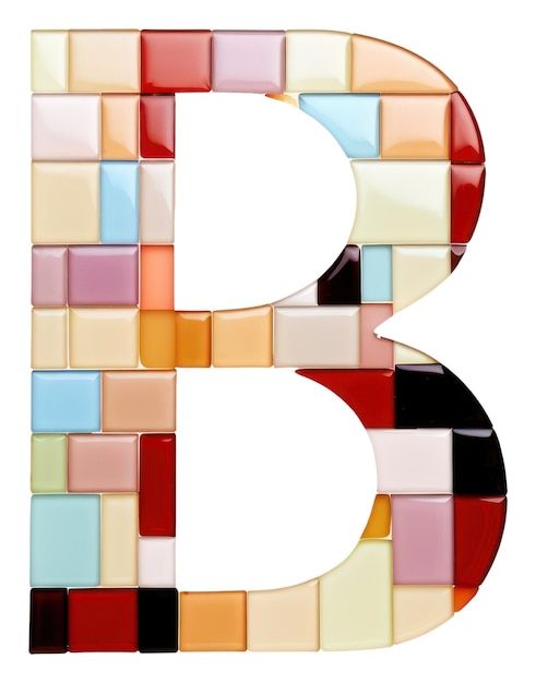 PNG azulejos de mosaico letras B número forma texto