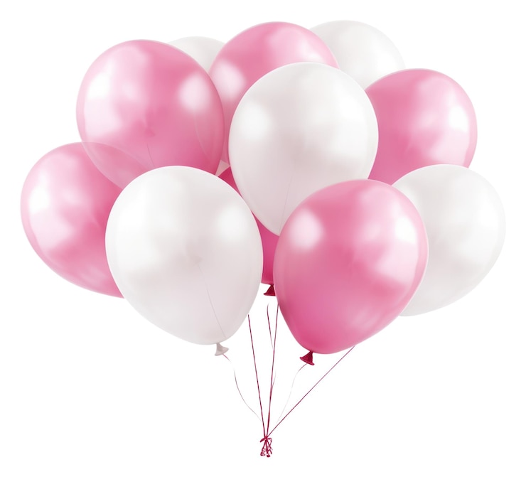 Foto png balón de fondo blanco rosado aniversario