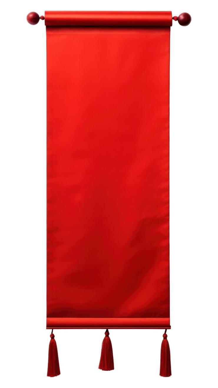Foto png bandera de seda oriental roja de fondo rojo blanco electrónica