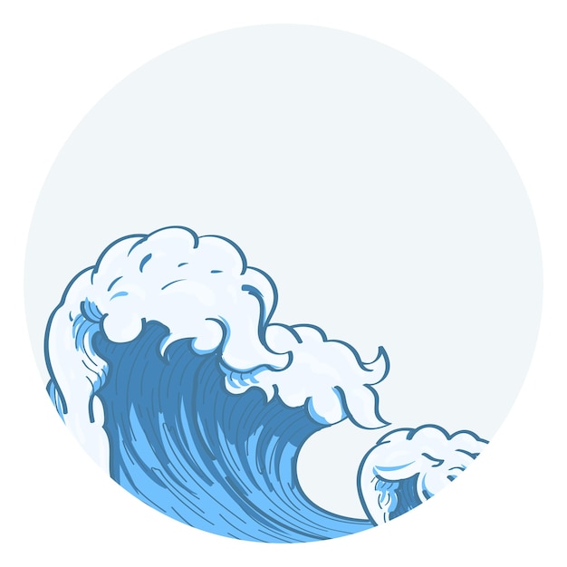 Png blaue Welle Illustration Kreis Abzeichen durchsichtiger Hintergrund