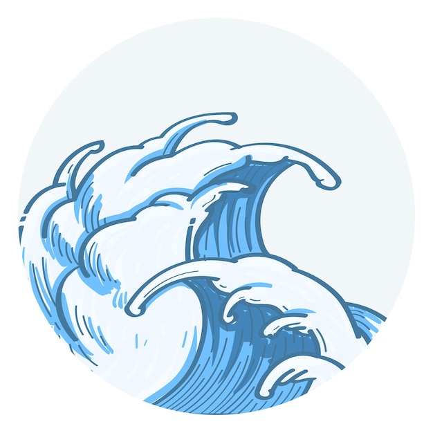 Png blaue Welle Illustration Kreis Abzeichen durchsichtiger Hintergrund