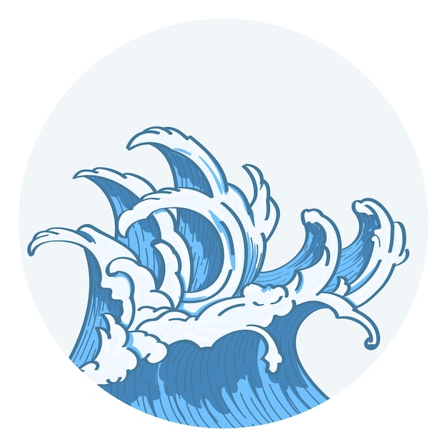 Png blaue Welle Illustration Kreis Abzeichen durchsichtiger Hintergrund