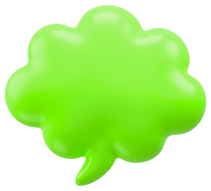 Foto png bolha de pensamento verde adesivo 3d fundo transparente