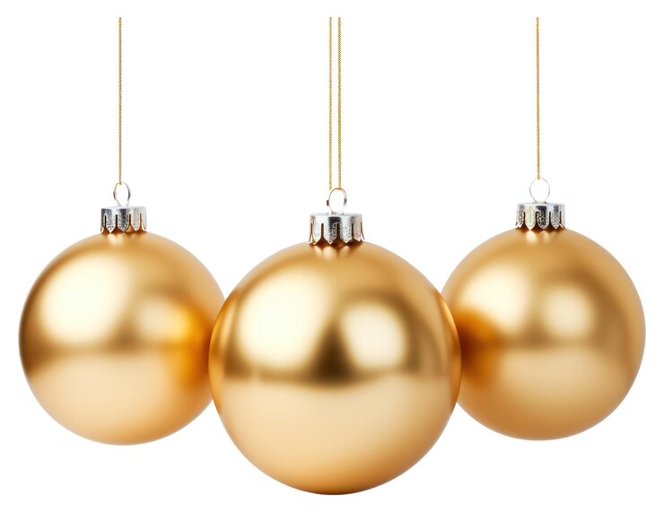 Foto png bolinhas de natal pérolas de natal de ouro