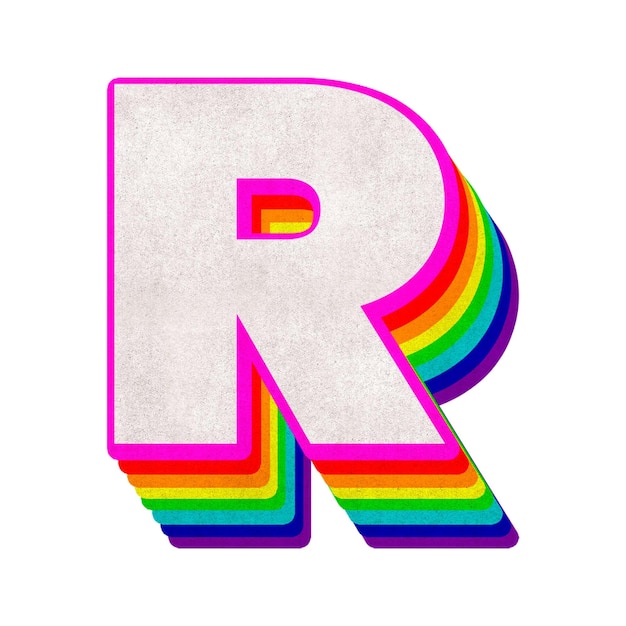 Png-Buchstaben r Regenbogen-Typografie lgbt-Muster