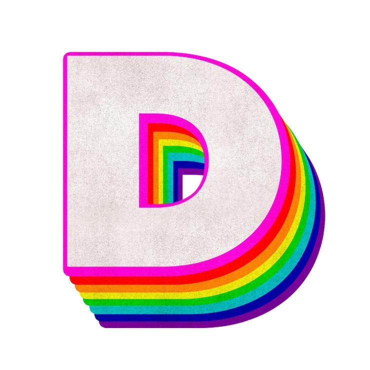 Foto png c fuente 3d tipo de letra arco iris textura de papel