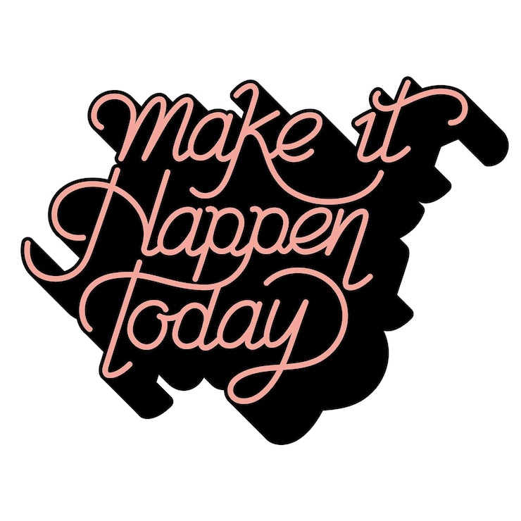 Foto png caligrafía pegatina hacer que suceda hoy