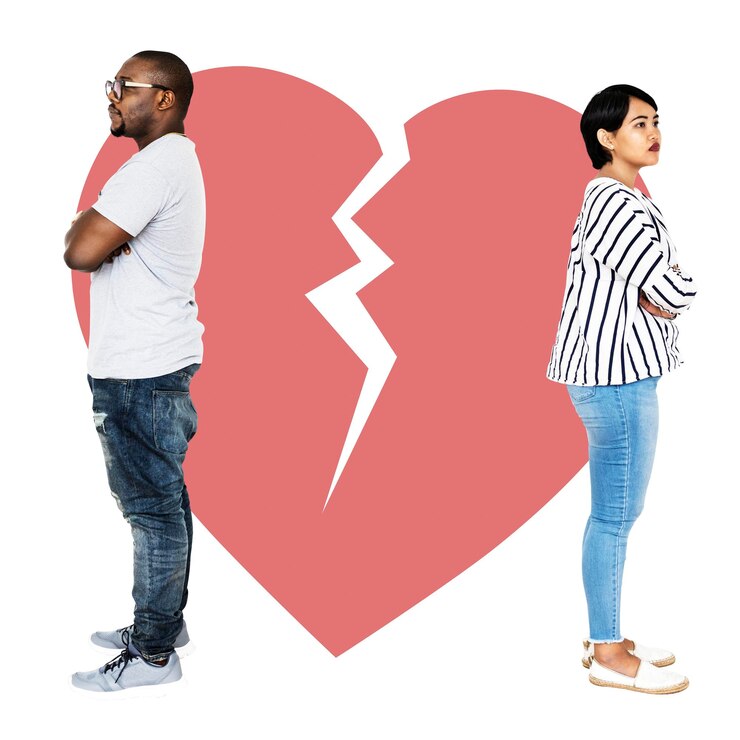Foto png casal rompendo anúncio virando as costas um para o outro fundo transparente