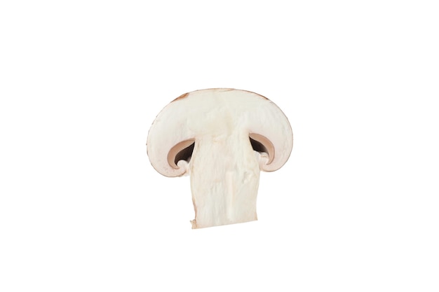 PNG Champignon fresco en rodajas aislado sobre fondo blanco