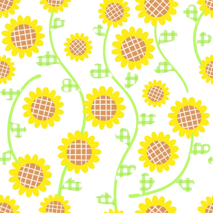 Foto png colorido patrón de girasol fondo transparente diseño sencillo