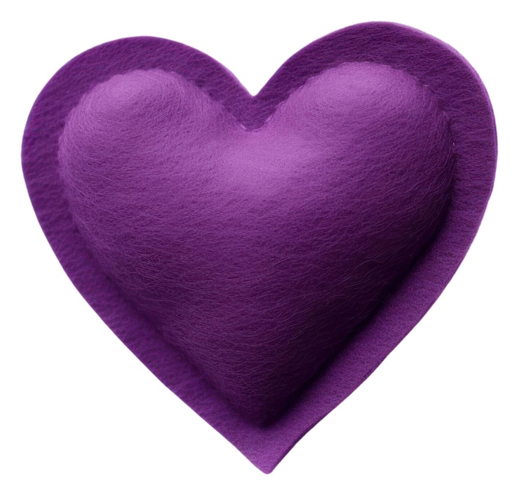 Foto png coração roxo fundo branco criatividade
