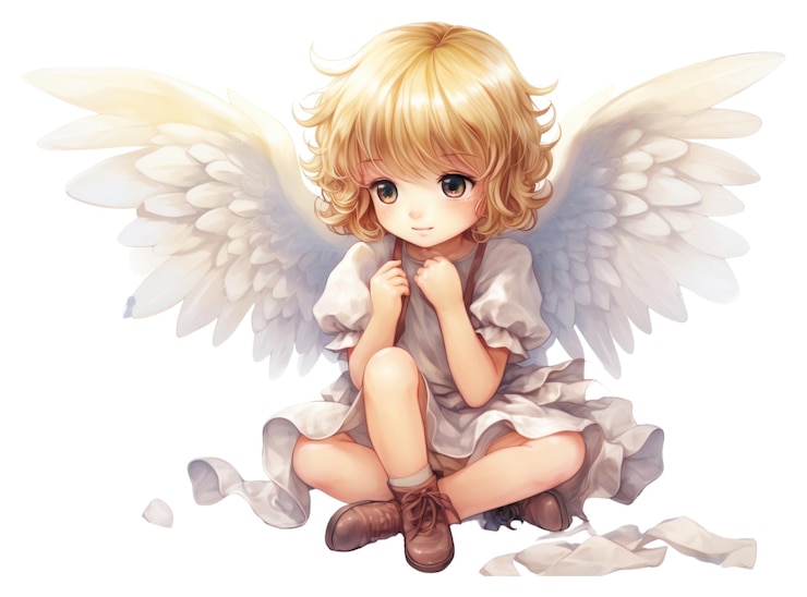 Foto png criatividade de representação de anjo infantil feminino de anime
