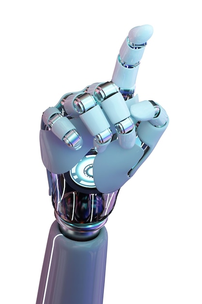 Png-Cyborg-Hand-Finger-Zeigtechnologie der künstlichen Intelligenz
