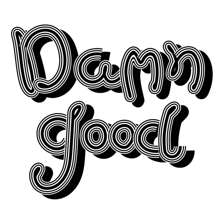Foto png damn gute schwarz-weiße retro-schriftillustration
