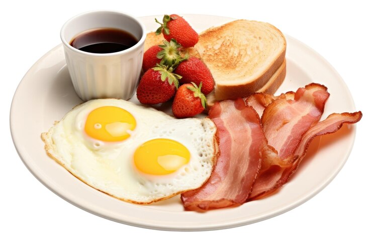 PNG desayuno comida pan carne AI generado Imagen por rawpixel