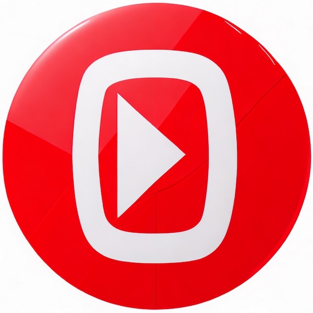 Foto png do logotipo do youtube com logotipo yt em estilo 3d