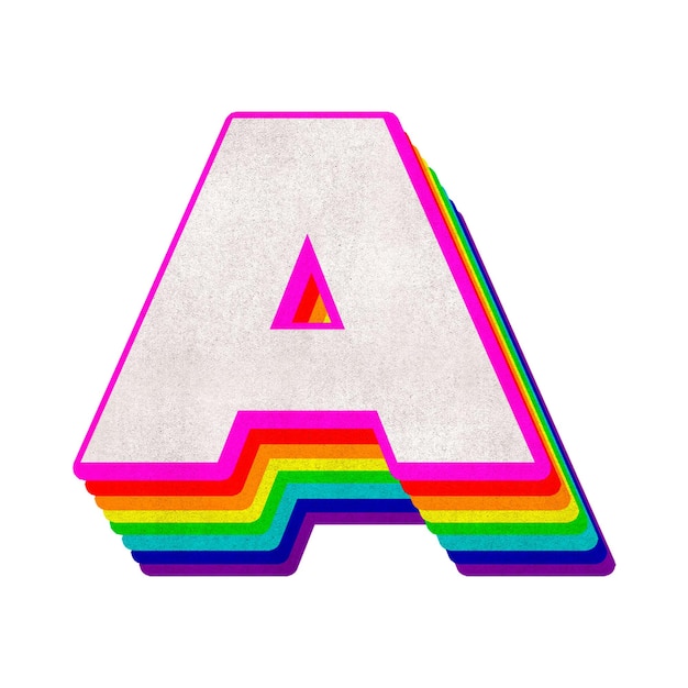 Png eine Schriftart 3D Regenbogen Schriftart Papiertextur