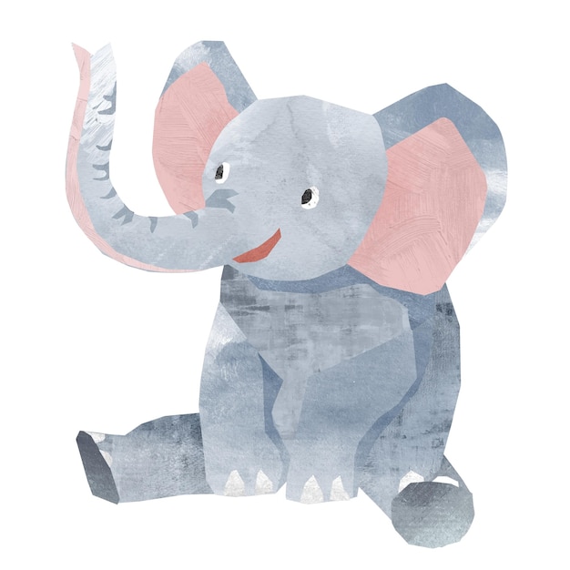 PNG Elefante sentado animal artesanato de papel fundo transparente