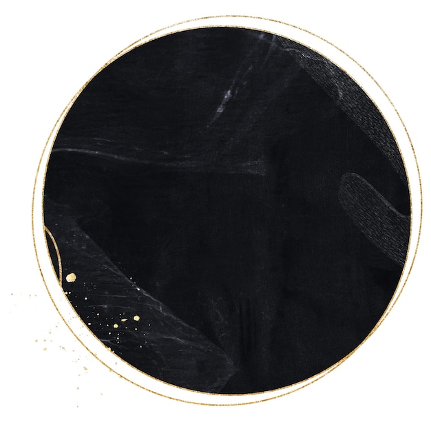 Png elegante moldura circular ouro preto brilhante fundo transparente