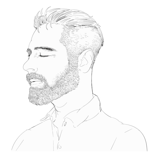 Png elemento de ilustração de rosto humano fundo transparente