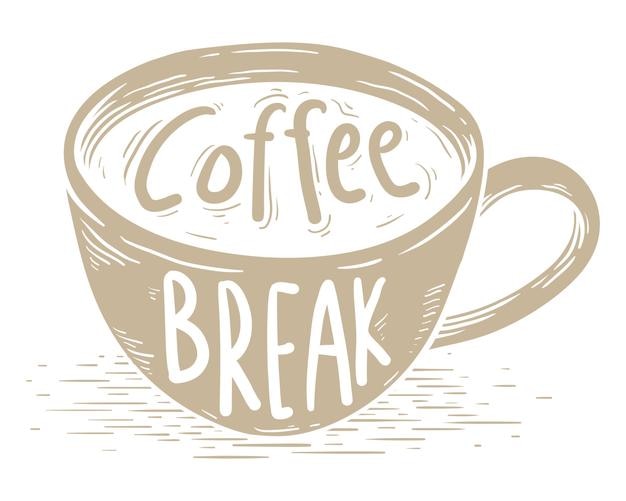 Png elemento de pausa de café castanho fundo transparente