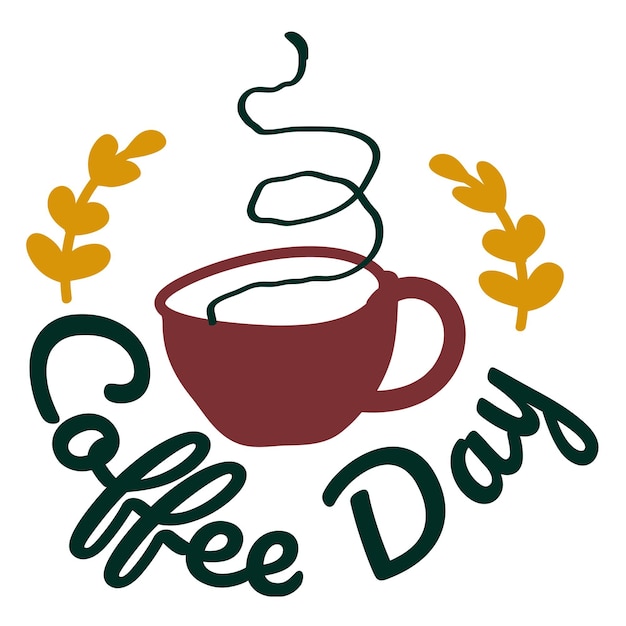 Png elemento de día de café fondo transparente