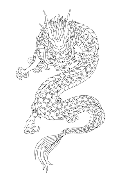 Png elemento de dragón de estilo japonés fondo transparente