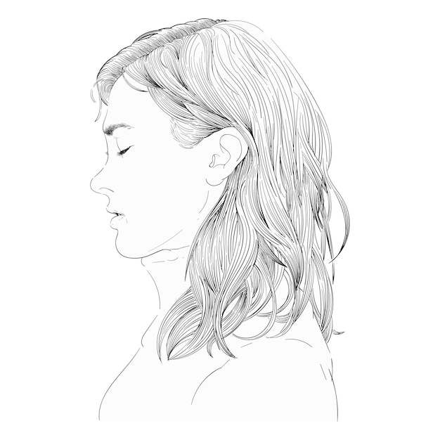 Png elemento de ilustración de rostro humano fondo transparente